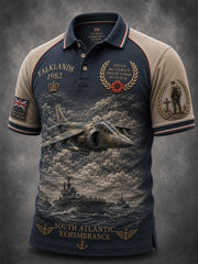 Men's British Veteran Commemorative Print Short-Sleeve Polo Shirt