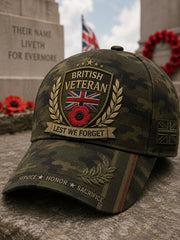Men's Camouflage Hat With Veteran Memorial Graphic Print