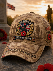 Men's Camouflage Hat With Veteran Memorial Graphic Print
