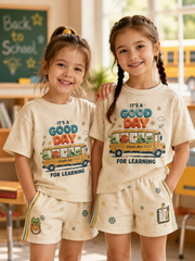 Back-To-School Season Short-Sleeve Shirt Set