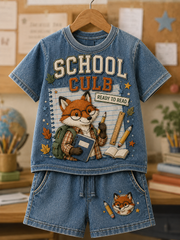 Back-To-School Season Short-Sleeve Shirt Set