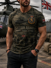 Men's Short-Sleeve T-Shirt With Camouflage And Military-Style Prints