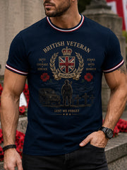 Men's Short-Sleeve T-Shirt With Camouflage And Military-Style Prints