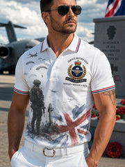 Men's Short-Sleeve Polo Shirt With Camouflage Military-Style Print