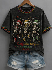“Everything's Gonna Be Alright” Casual Skeleton T-Shirt