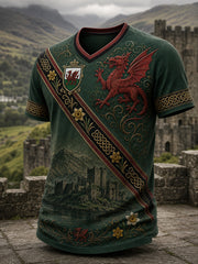 Men's Welsh-Themed Art Print T-Shirt