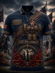 Men's British veteran print polo shirt