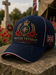Men's Vintage Military Veteran Commemorative Print Hat