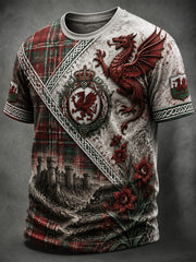 Men's Welsh Ddraig Goch Printed Short-Sleeve T-Shirt