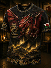 Men's Welsh Ddraig Goch Printed Short-Sleeve T-Shirt