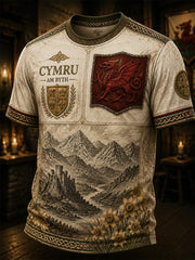 Men's Welsh Ddraig Goch Printed Short-Sleeve T-Shirt