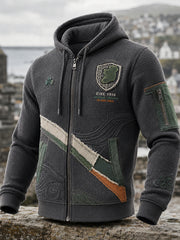 Men's Irish Patriotic Commemoration Waffle Hooded Jacket