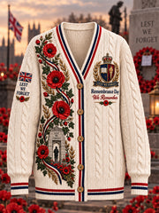 Women's Remembrance Day Lest We Forget Knit Cardigan