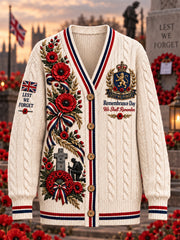 Women's Remembrance Day Lest We Forget Knit Cardigan