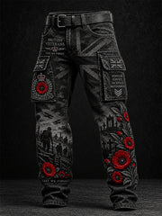Men's Remembrance Day Lest We Forget Casual Work Trousers
