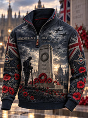 Men's British Veteran Commemorative Stand-Collar Long-Sleeve Sweatshirt