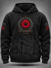 Men's Remembrance Day Lest We Forget Pocket Hoodie