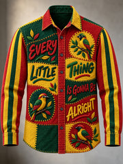 Men's EVERY LITTLE THING IS GONNA BE ALRIGHT Print Casual Long Sleeved Shirt