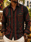 Camisa Masculina Vintage com Estampa de Orgulho Negro, Modelo 1695