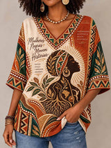 Camiseta feminina com estampa do Dia da Consciência Negra no Brasil
