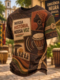 Camiseta Masculina Retrô 1695 com Estampa de Orgulho Negro