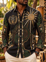 Camisa Masculina Vintage com Estampa de Orgulho Negro, Modelo 1695