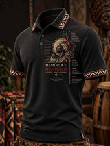 Camisa polo masculina com estampa do Dia da Consciência Negra no Brasil