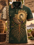 Camisa polo masculina com estampa comemorativa do patrimônio Sankofa