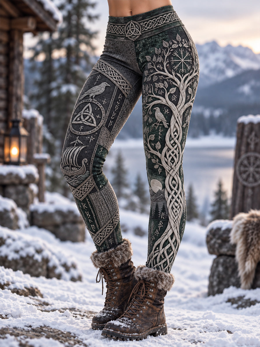 Leggings Viking Art Velvet das mulheres