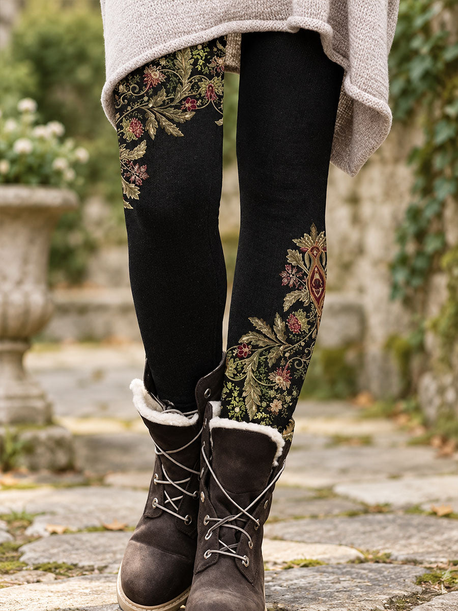 Outono/Inverno Floral arte das mulheres impressas Leggings