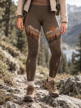 Deserto Trail impressão caminhadas amantes Leggings das mulheres