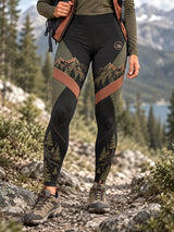 Leggings Femininas para Trilhas com Estampa de Natureza e Amantes das Caminhadas