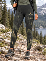 Leggings Femininas para Trilhas com Estampa de Natureza e Amantes das Caminhadas