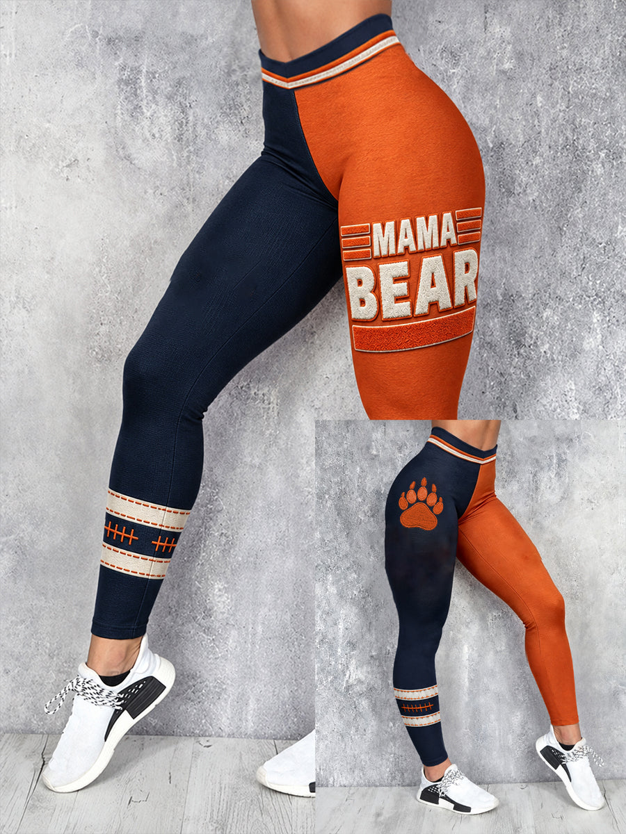 Chicago futebol do amor urso feminino arte impressa Leggings