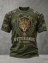 Camiseta masculina de manga curta com design raglan temático do Memorial dos Veteranos