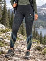 Leggings Femininas para Trilhas com Estampa de Natureza e Amantes das Caminhadas