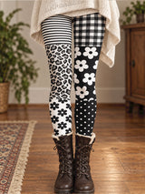 Outono/inverno Floral Art das mulheres Prtinted Leggings