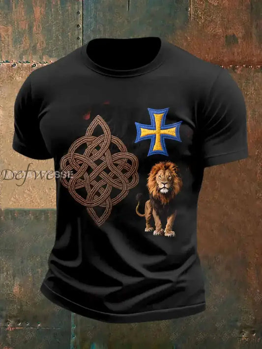 Svenska Viking keltisk knop Skriv ut Casual T-shirt För Män som bild / S Ny Ankomst
