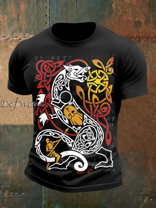 Svenska Viking keltisk knop Skriv ut Casual T-shirt För Män som bild / S Ny Ankomst