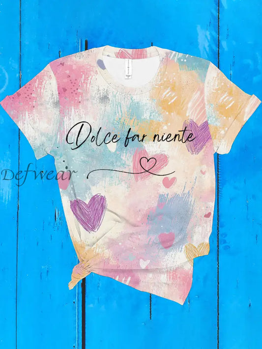 T-Shirt Donna Italiana ’Dolce Niente da Fare’ come immagine / S