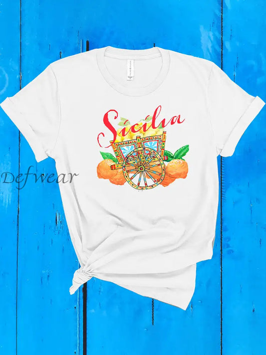 T-shirt stile italiano donna bianco / S