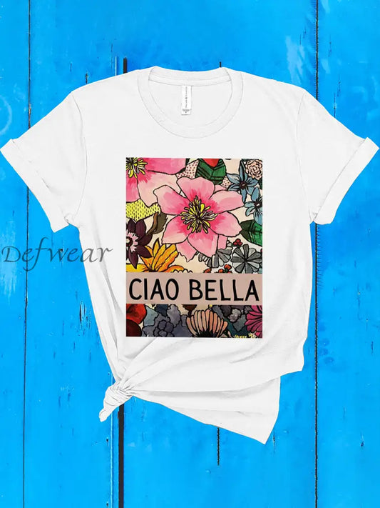 T-shirt stile italiano donna bianco / S