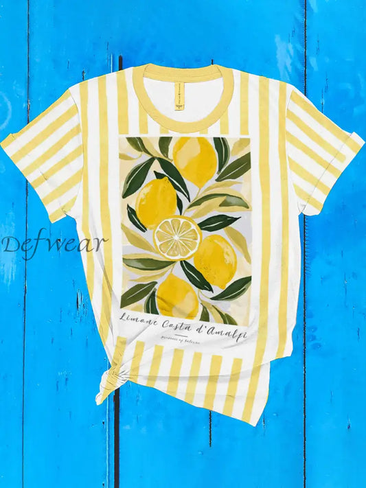 T-shirt stile italiano donna giallo chiaro / S