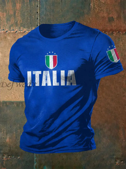 T-shirt uomo stile italiano blu / S