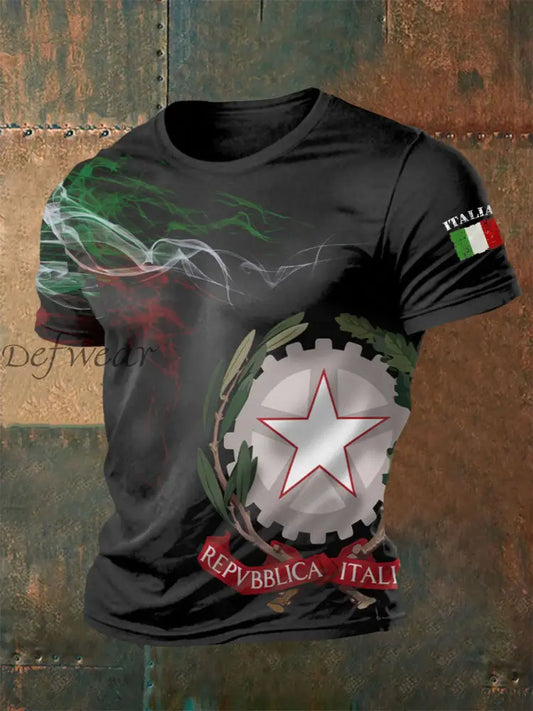 T-shirt uomo stile italiano Nero / S