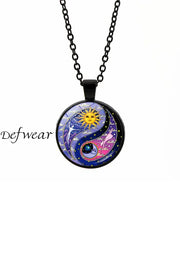 Time Gem Sun And Moon Pendant Necklace