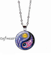 Time Gem Sun And Moon Pendant Necklace