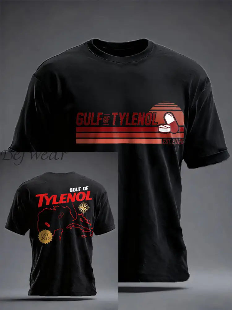 Unisex 8647 FDT Funny Tylenol Printed T-shirt Black / S