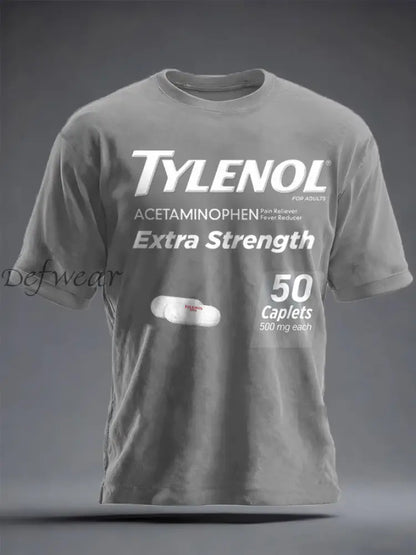 Unisex 8647 FDT Funny Tylenol Printed T-shirt Light Gray / S