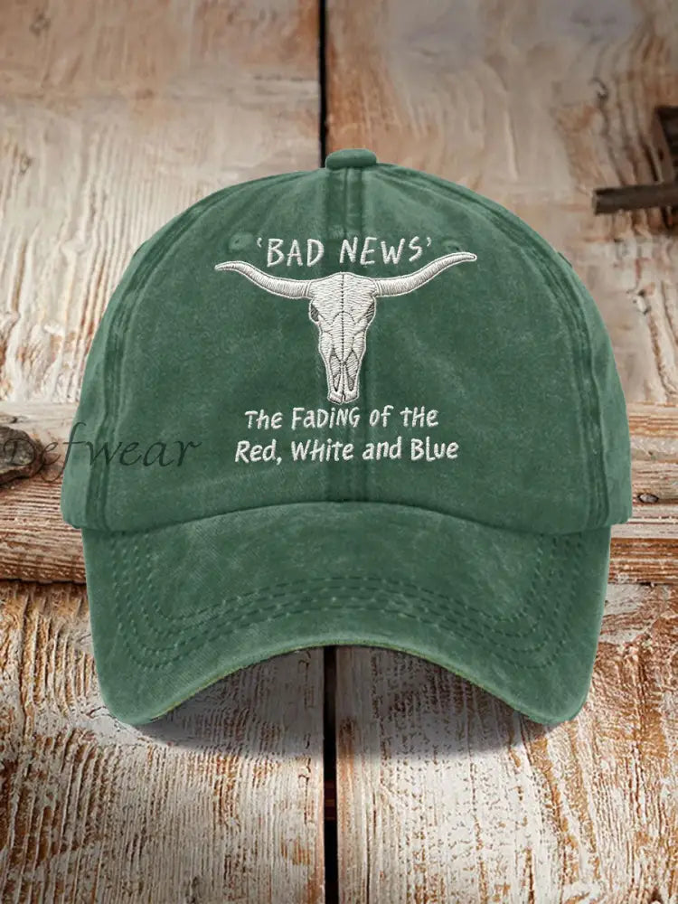 Unisex Bad News The Fading Of The Red White And Blue Print Hat Green / ONE